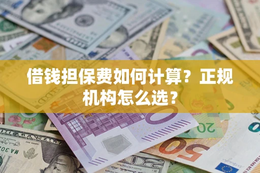 济南借钱担保费如何计算？正规机构怎么选？