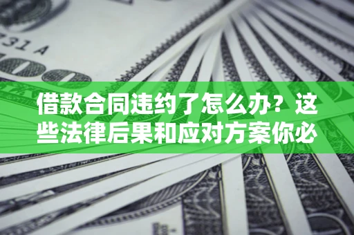 济南借款合同违约了怎么办？这些法律后果和应对方案你必须知道
